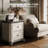 Wooden Nightstand with 2 Drawers, Antique White