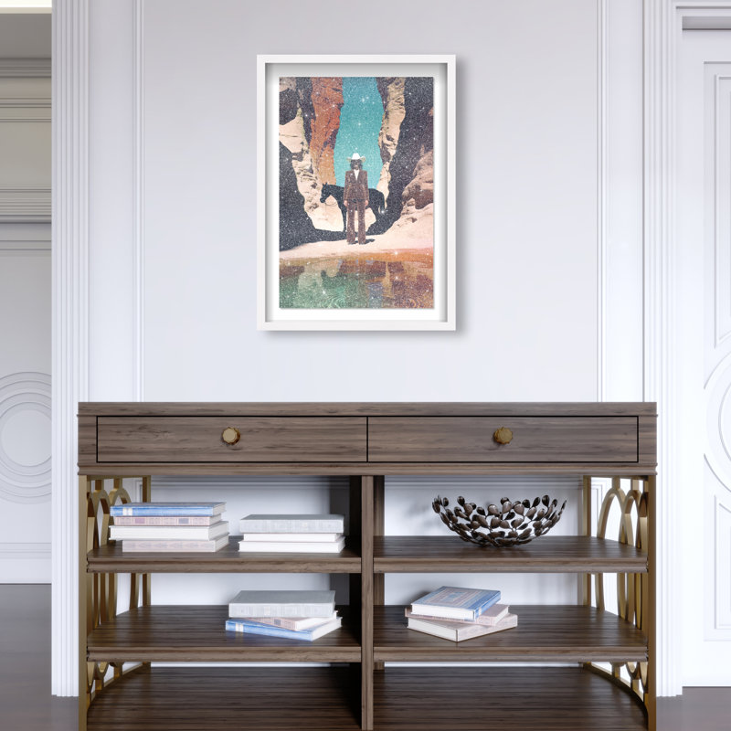 Cowgirl's Surreal Print by Oliver Gal, 17.5"H x 25.5"W, White Shadowbox