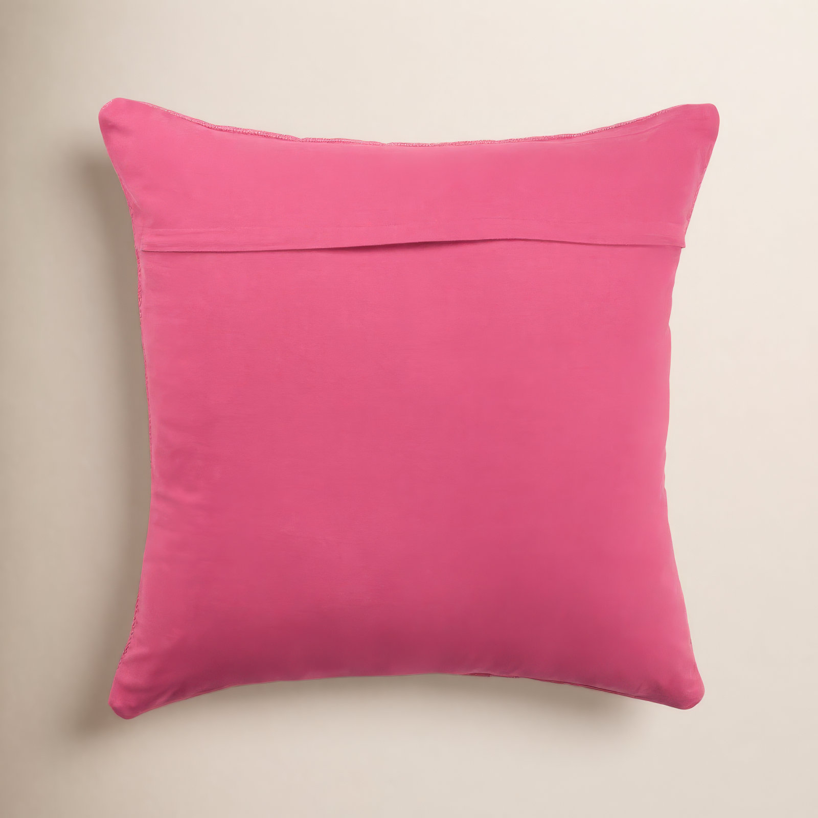 Mikes 100% Wool Throw Square Pillow, Down, Pink/Light Tan