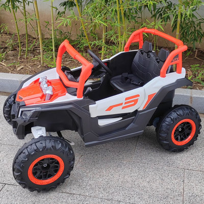 Voiture électrique Joyracer 4x4 24 volts, 2 places, avec télécommande, Bluetooth, suspension à ressorts et gyrophares LED.