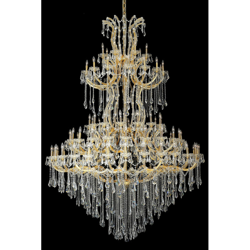 Stockard 85 - Light Glass Tiered Chandelier, Gold / Crystal (Clear) / Royal Cut