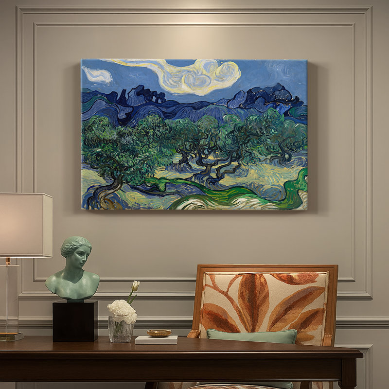 Olive avec les Alpilles en arrière-plan - Vincent van Gogh - Toile tendue avec châssis - 1889, 32 x 48