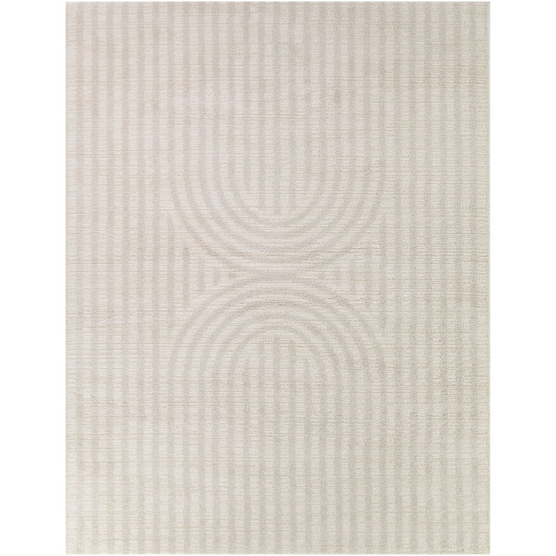 Balias Cream Modern Arches Area Rug, 5'3" x 7'