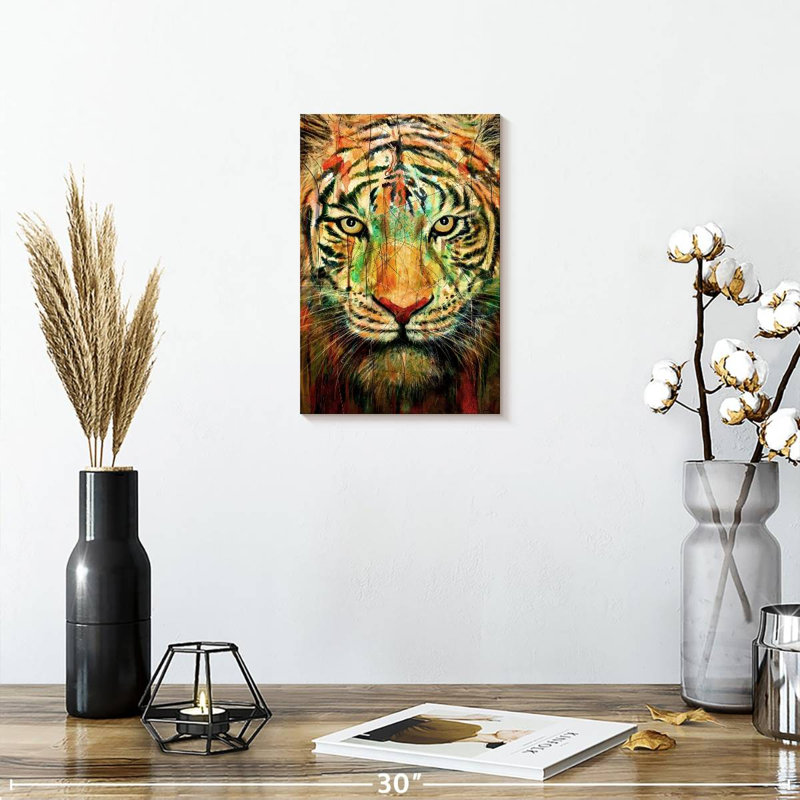 Tigre sans peur I, H 12 po x l 8 po