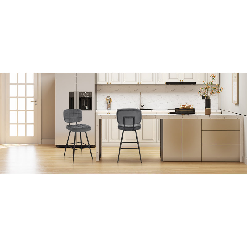 Aithley Upholstered Counter Stool, 1, Dark Grey