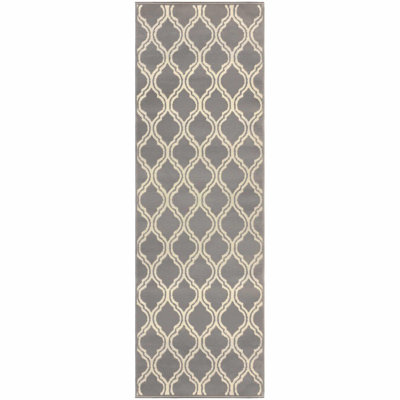 Hunfredo Modern Geometric Moroccan Trellis Machine Woven Indoor Area Rug