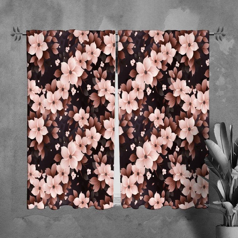 Rideaux à motif floral - 6128, L 40 po x L 82 po