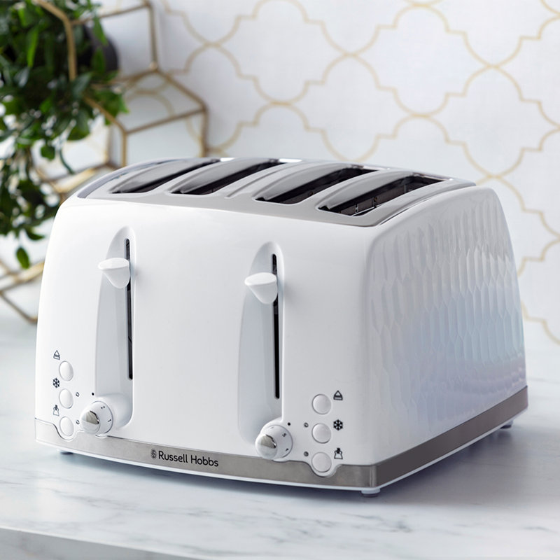 Russell Hobbs 4 Slice Honeycomb Toaster, White