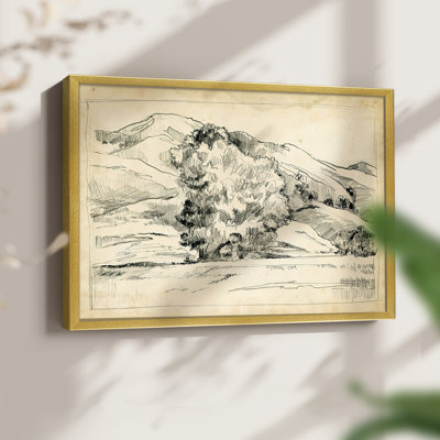 Mountain Sketch II -Framed Print - Restickable