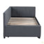 Upholstered Daybed With Trundle Twin Size Sofa Bed Frame No Box Spring Needed, Linen Fabric-1634022090