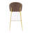 Kira Indoor Upholstered Bar Stool, Dark Brown Faux Leather With Metal Frame, Set Of 2