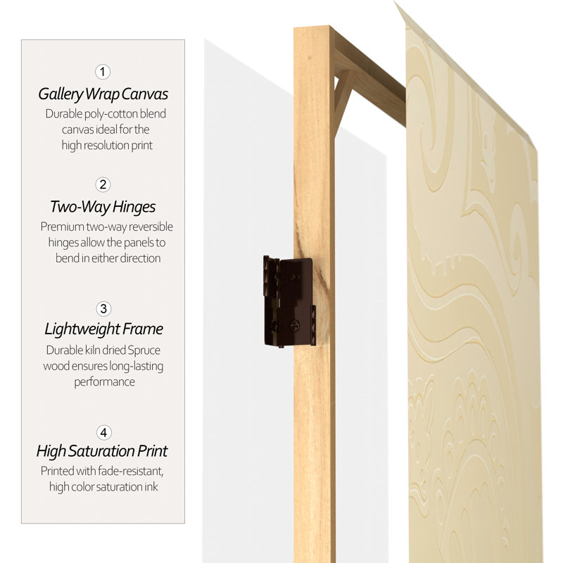 47.25'' 3 - Panel Folding Room Divider, Ivory