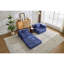 Chenille bleu foncé à compression à 2 places, lit de sol pliable convertible, bricolage modulaire, aucun assemblage requis pour les bureaux, lit désossé à structure fixe, salles de jeux en tissu-86396582