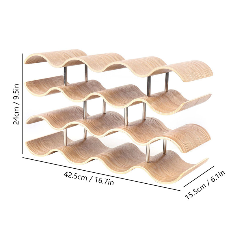 Support à vin sur pieds en bois à 4 couches Cotaco