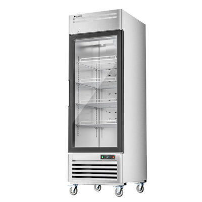 27" 21.8 Cu. Ft. Auto/Cycle Defrost 1-Glass Door Commercial Reach-In Display Upright Freezer - Stainless Steel on Fridge.com
