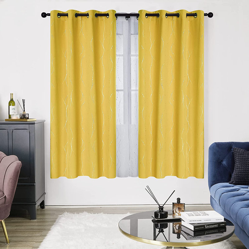 Blackout Curtain, 117cm W x 138cm D, Mellow Yellow
