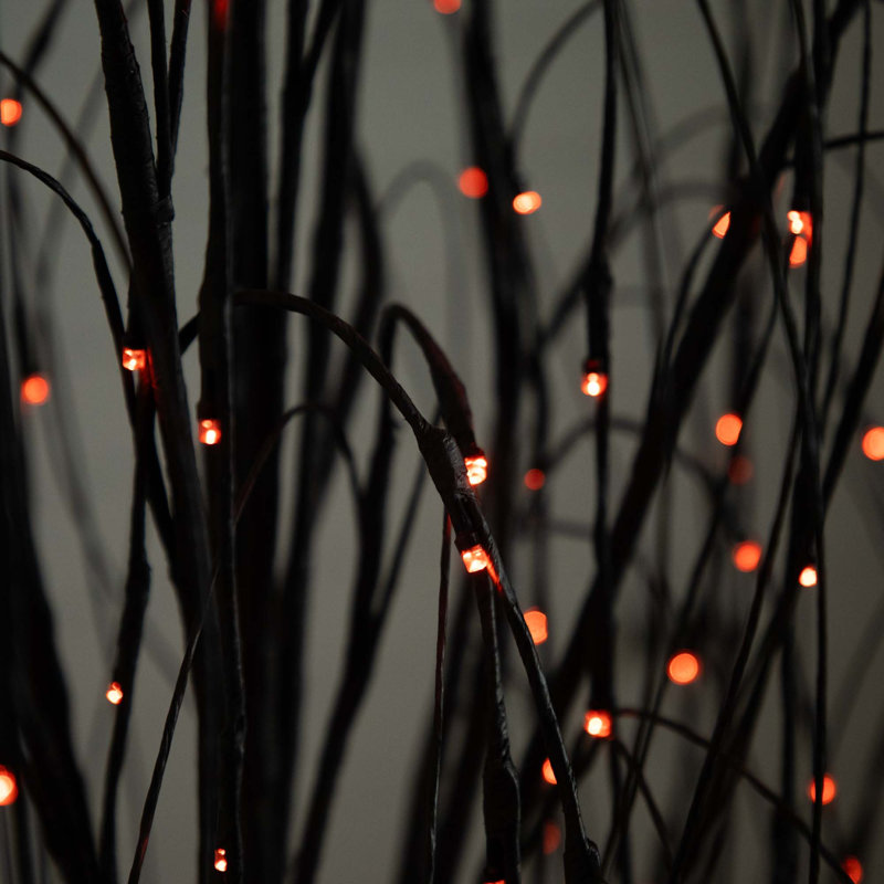 6 pi Arbre de Noël artificiel pré-éclairé avec 160 lumières à DEL orange et mauve Halloween