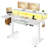 Standing Desk With Large Monitor Shelf,u Shaped Electric Standing Desk With Built-in Power Outlets, Gaming Desk With Led Light, Home Office Desk With Keyboard Tray,writing Desk With Versatile Hook-55515632
