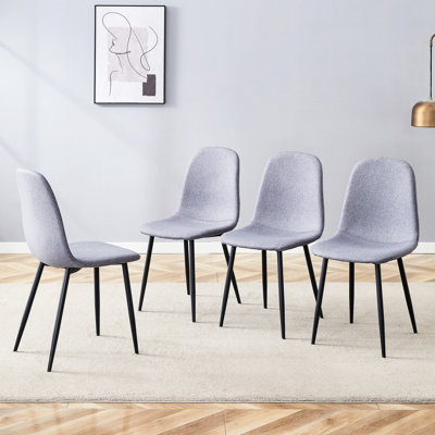Luxury Gray Chairs With Dependable Metal Legs - 4 For A Comfortable Outdoor Celebration Dining Reliable Of Wonderful Experience
