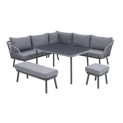 Schenevus Metal 8 - Person Seating Group with Cushions