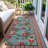 Machine Washable Indoor/Outdoor Christmas Nutcracker Xhevrie Teal Rug-266136636