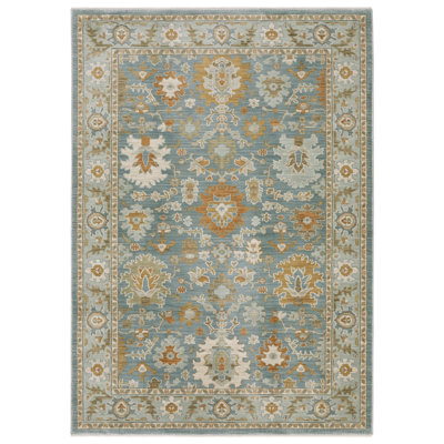 Graicyn Traditional Oriental Teal/ Rust Area Rug