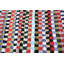 Tapis de couloir noir / rouge / brun clair en laine 3 pi 2 po x 8 pi