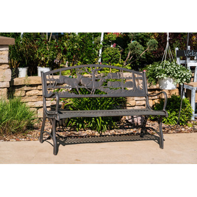 Hendry Running Whitetails Cast Iron Park Bench