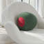 Coussin en coton et velours olive