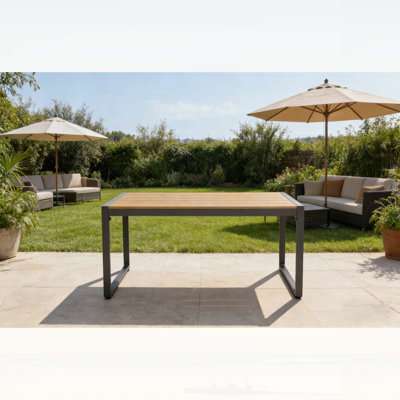 All-Weather Modern Rectangle Coffee Table for Porch,Balcony,Deck,Yard