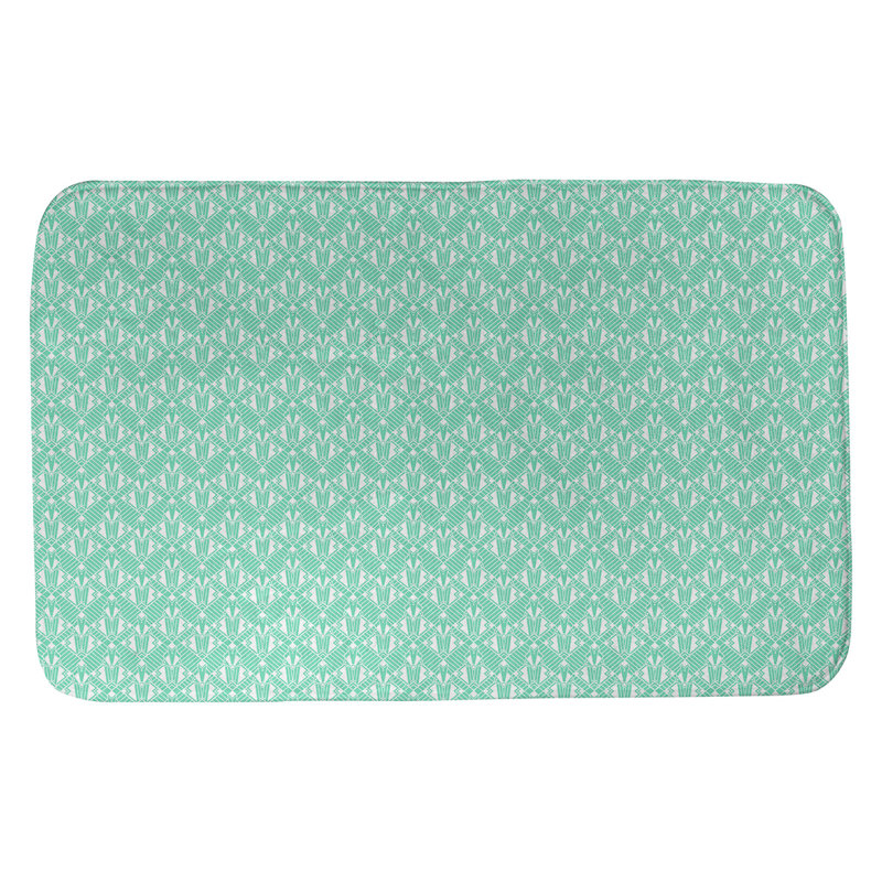 Tapis de salle de bain déco Leffel, l 21 po x L 34 po, Menthe