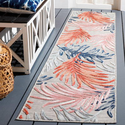 South Hadley Floral Gray/Rust/Navy Indoor / Outdoor Area Indoor/Outdoor Area Rug