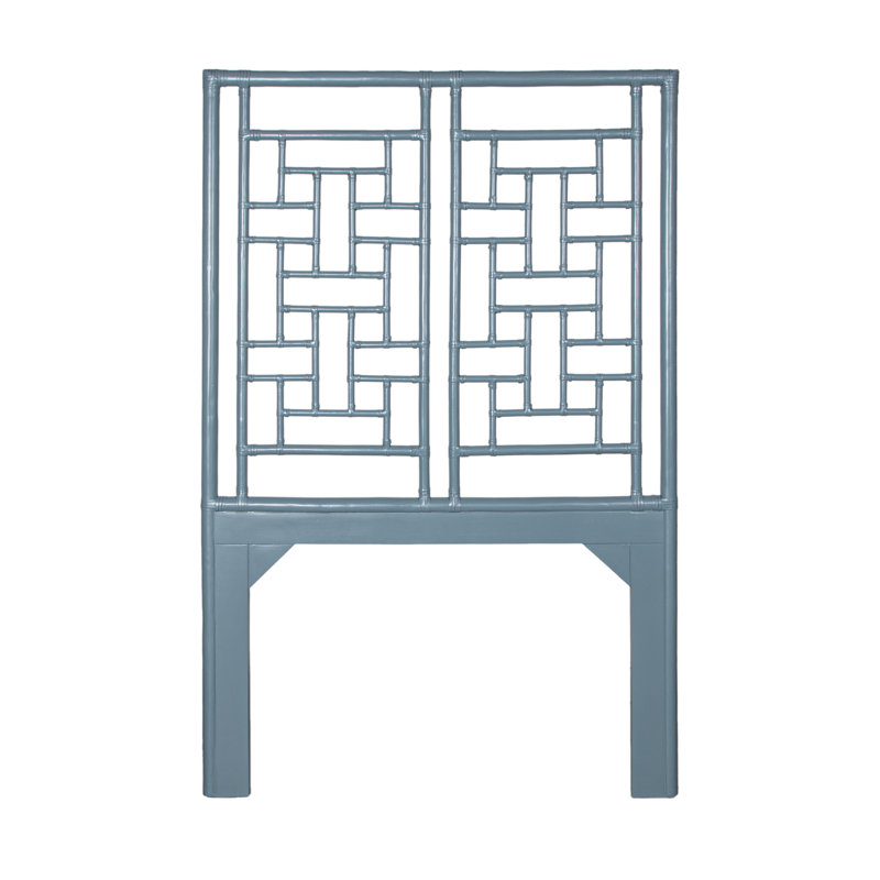 Ohana Rattan Open-Frame Headboard, Twin, Regatta Blue