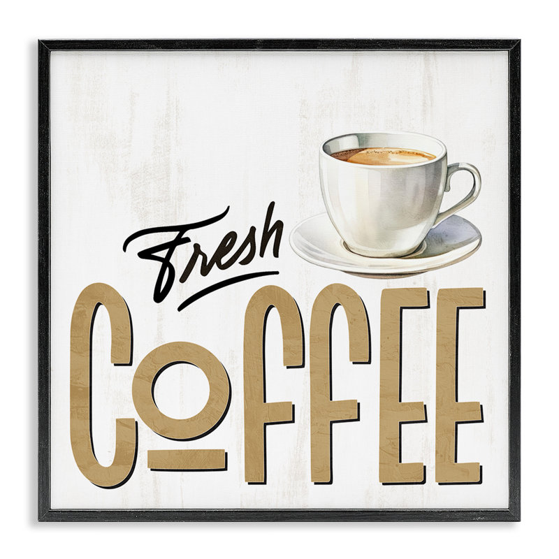 «Fresh Hot Coffee», estampe numérique, design par Kim Allen, Giclée noire de minuit encadrée, H 12 po x l 12 po