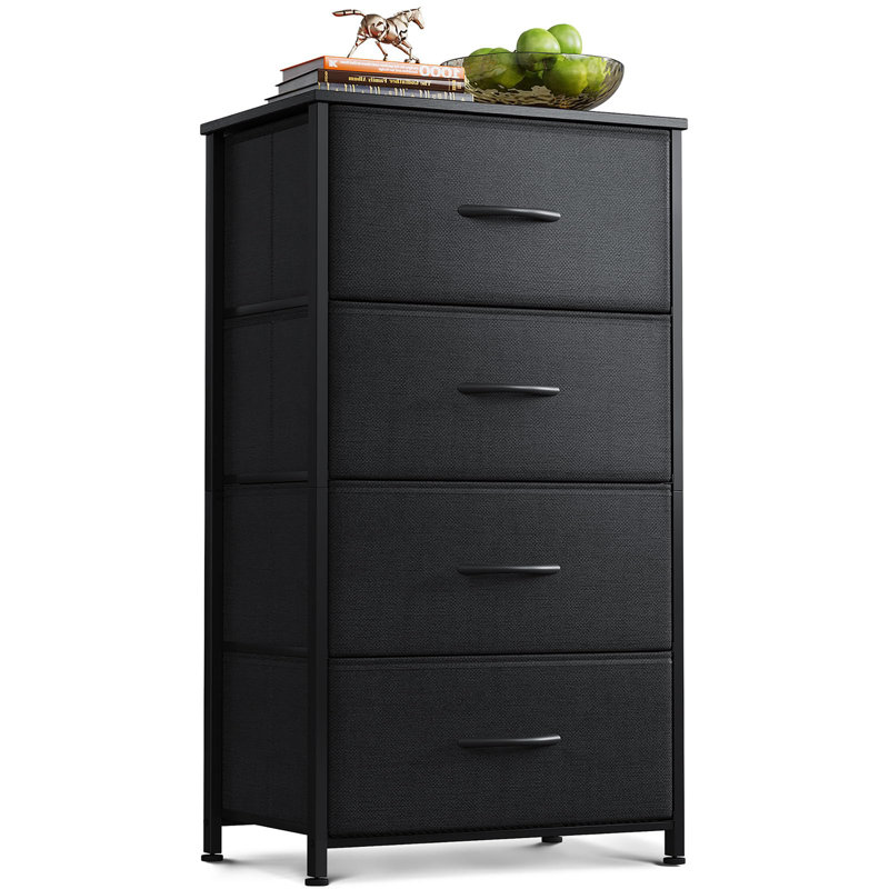 4 Drawer Storage Drawer, Black