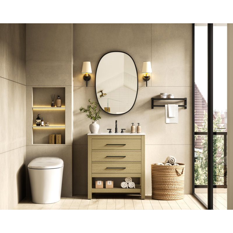 Meuble-lavabo simple 30 po_Moderne_VF60530, Brun miel