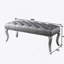 Banc capitonné en tissu avec garniture cloutée-1406920785