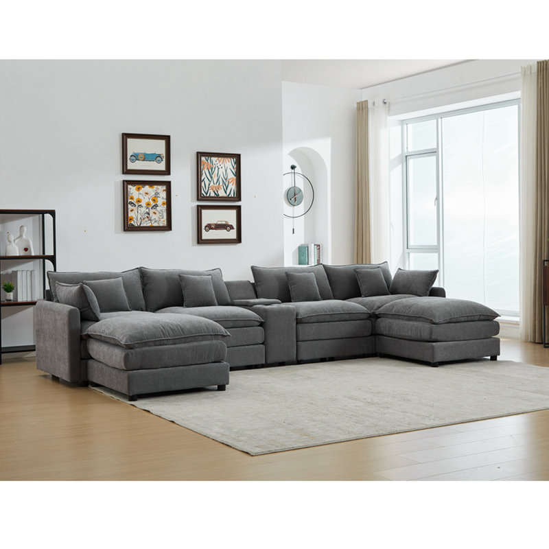 Canapé modulaire inclinable rembourré, Blanc
