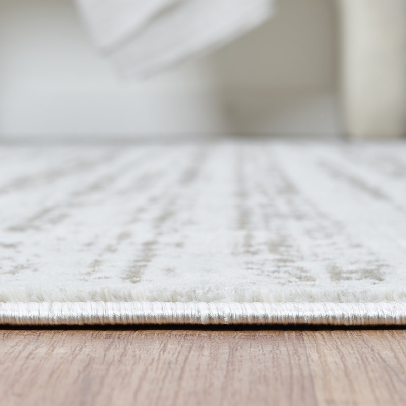 Huseman Beige Textured Horizon Area Rug, Rectangle 9'6" x 13'