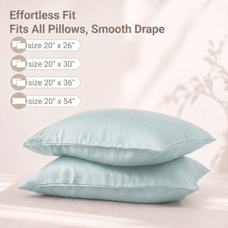 Tencel Twill Pillowcase, Queen, Ice Blue