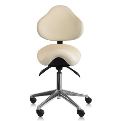 Saddle Drafting Chair - Adjustable Height Ergonomic Stool with Backrest & Tilt Mechanism for Standing Desks, Studios & Laboratories