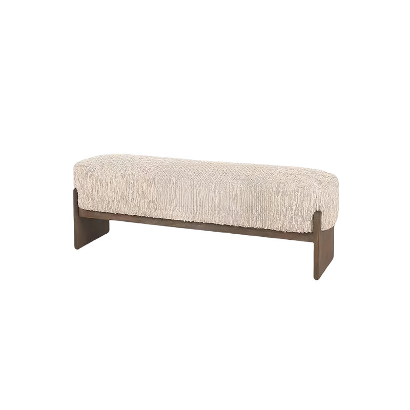 Banc rembourré en chenille Stoyian, H 16,53 po x l 47,24 po x P 17,71 po
