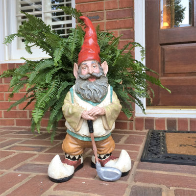 Nowaday Gnome Golfer Garden Statue