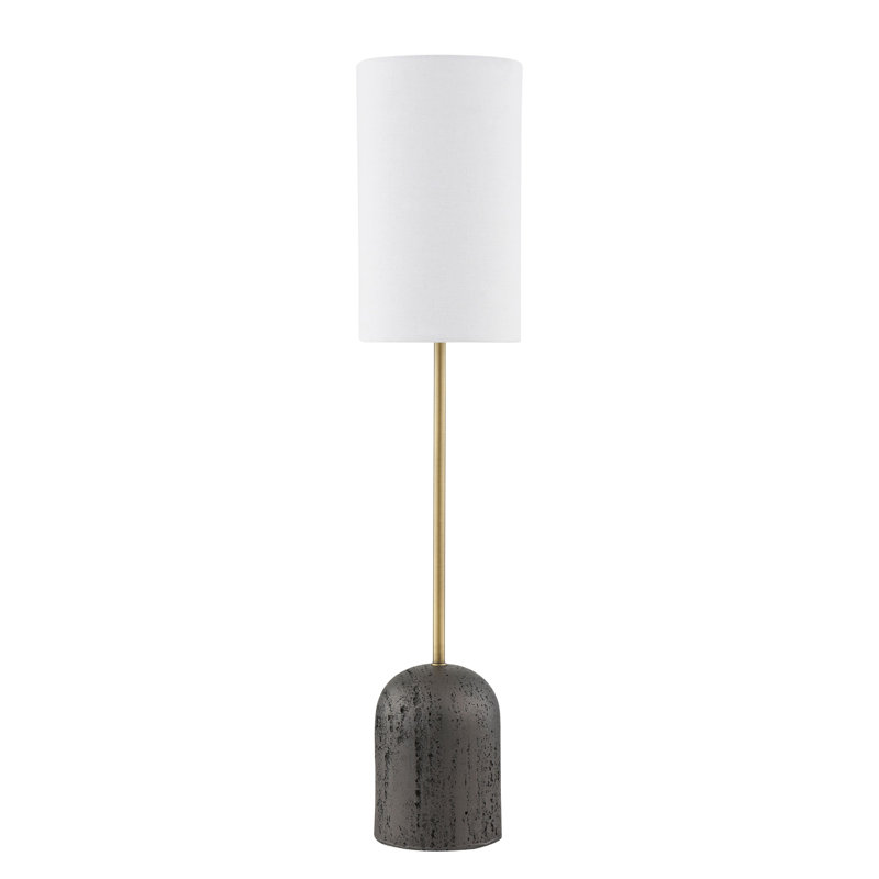 Lampe Charles 28,5 "avec abat-jour en tissu, gris anthracite