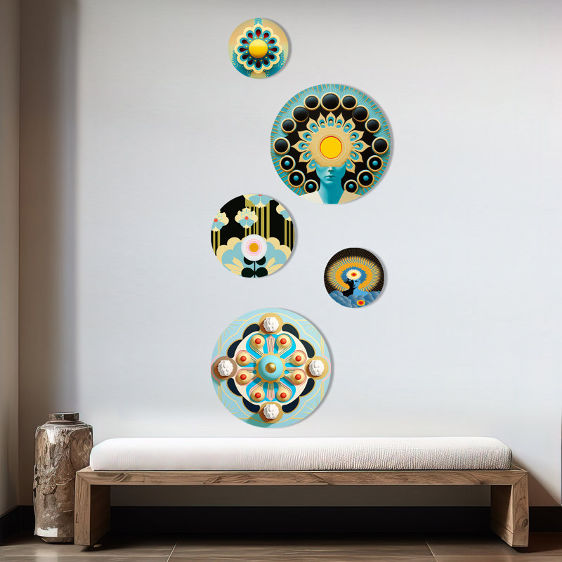 Décoration murale moderne en métal Flourish Golden Consciousness II