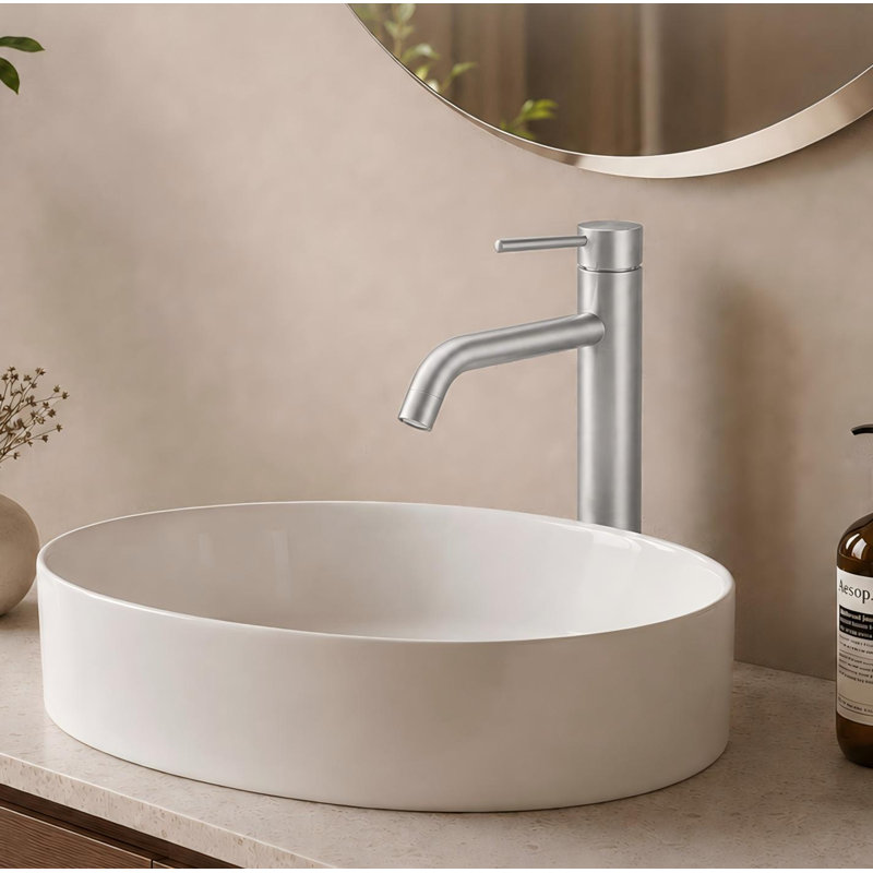 Robinet de lavabo vasque de salle de bain monocorps et monocommande, Nickel brossé
