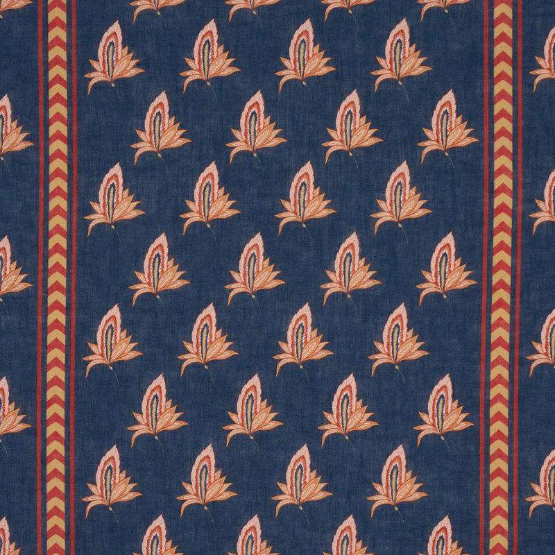 Tissu Schumacher X Laura Gonzalez Bangalore Imagination, Bleu