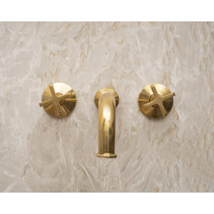 Unlacquered Brass Wall Mounted Bathroom Faucet With Rough-In Valve – Handcrafted Solid Brass