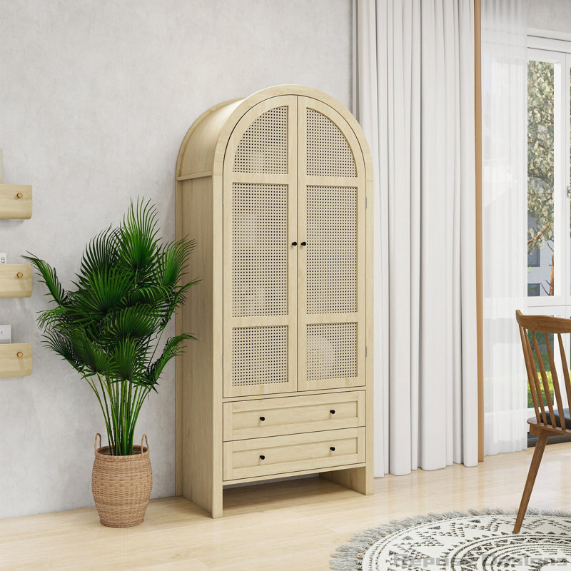 Vitrine de rangement 70,28 "avec 2 tiroirs et tablettes réglables