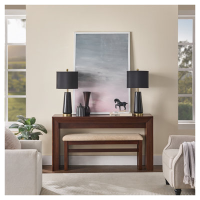 Walnut Fluted Counter Height Bar Table Set with 2 Stools, Solid Pine and MDF Construction